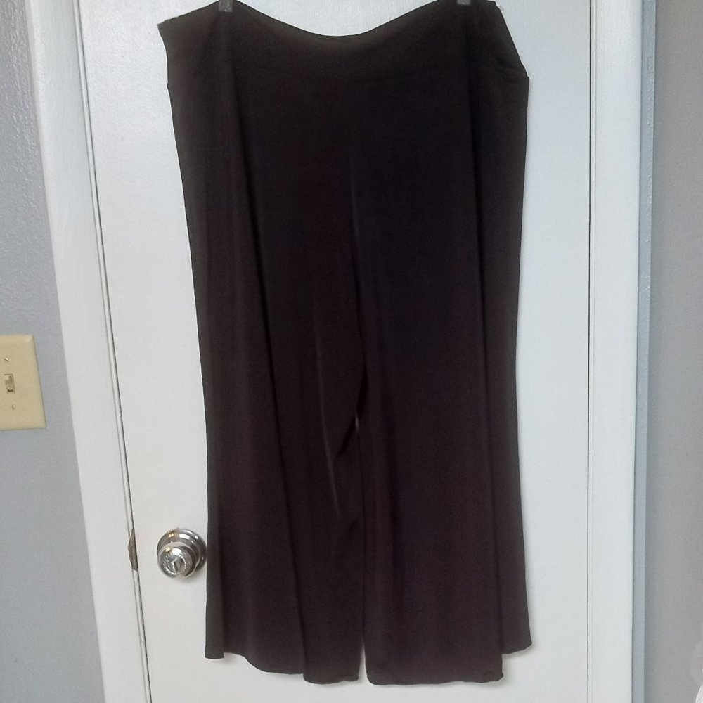 VISUAL F/X WOMEN'S BLACK FLARED LEG SLACKS SIZE 2X 96% polyester 4% spandex
